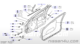 Deurscharnier onderste linksvoor Nissan Sunny N14 80421-62C00 (FUR 09) Origineel