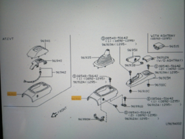 Console versnellingspook/automaatbakhendel Nissan Micra K11 96910-6F700 (96910-5F200) gebruikt.