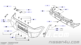 Montagesteun voorbumper Nissan Terrano2 R20 62046-7F000 Gebruikt.