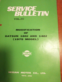 Service bulletin Nissan Datsun volume 212. Modification of Datsun 160J / 140J (1975 model)