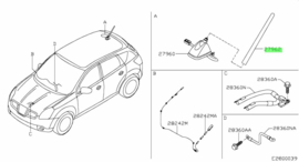 Antennespriet Nissan Qashqai J10/ JJ10 28215-EY00A Origineel.