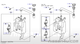 Vulslang ruitensproeierreservoir Nissan Micra K12 28916-AX600