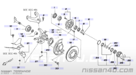 Front right wheel hub Nissan Terrano2 R20 40014-7F011 + 40202-7F031