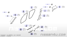 Plate-kicking, front outer right-hand Nissan Almera N16 769B0-BM700