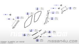 Instapplaat linksachter Nissan Almera N16 769B7-BM700