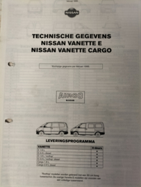 Brochure Nissan Vanette E / Nissan Vanette Cargo C23 1995 20250320