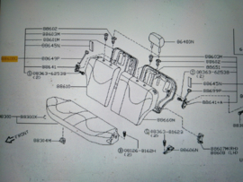 Achterbankrugleuning rechts Nissan Micra K11 88600-6F620 Gebruikt.