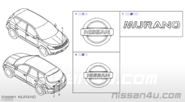 Embleem ''MURANO'' Nissan Murano Z50 90894-CC00A