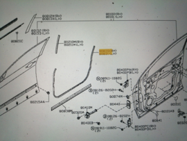 Deurrubber rechtsvoor Nissan Qashqai J10 80830-JD000