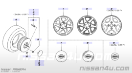 Cap-disc wheel Nissan Primera P11/WP11 40315-2F510 Used part.