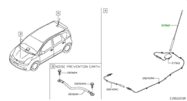 Antennespriet Nissan Qashqai J10/ JJ10 28215-JD50A Origineel.