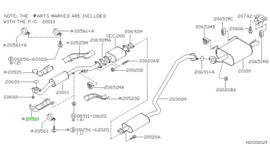 Heat insulator-exhaust tube, front lower SR20DE Nissan Almera Tino V10 20510-4U210 Original.