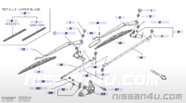Fin-front wiper Nissan 28883-60M00 B12/ B13/ J30/ N13/ N14/ S12/ W10 Used part.