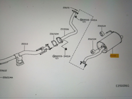 Achterdemper Nissan Note E12 20100-3VU9A K9K