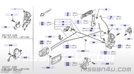 Lock front door, right-hand Nissan Micra K11 80502-4F165 Original