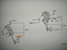 Pad-pedal Nissan Qashqai J10/ JJ10 46531-JD00A New.