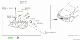 Montageklep onderzijde koplamp Nissan 26398-4M400 N16/ V10 Origineel.