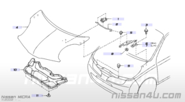 Houder motorkapstang Nissan Micra K12 65722-AL500