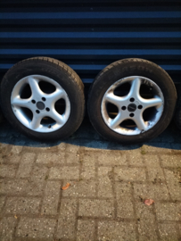 14 inch alloy wheel with tire 175/65R14 Borbet (20240808) Used part.