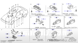 Switch stop lamp Nissan 25320-75A00 A32/ B12/ B13/ C23/ C32/ D21/ D22/ D22S/ E24/ F23/ J30/ K10/ M11/ N13/ N14/ N15/ P10/ P12/ R20/ R50/ S12/ S13/  S14/ T12/ T72/ U11/ W10/ WD21/ Y10/ Y60/ Y61/ Z31/ Used part.