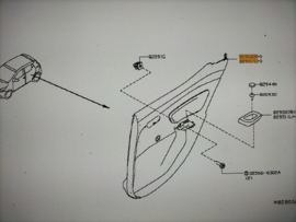 Finisher assy-rear door, right-hand Nissan Micra K14 82900-5FA0B Used part. Little damage
