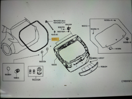 Achterkleprubber Nissan Leaf ZE1E 90830-5SK1A Origineel.