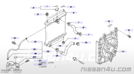 Bovenste koelwaterslang radiateur Nissan Micra K11 21501-4F100 Gebruikt.