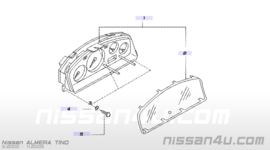 Kilometerteller / cockpit QG18DE Nissan Almera Tino V10 24810-BU000 Gebruikt.