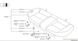 Achterbankzitting Nissan Primera P12 88300-BA002 Gebruikt.