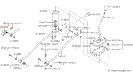 Steun schakelstang Nissan Primera P11/ WP11 34558-50C00 Gebruikt.