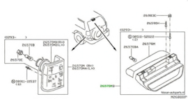 Lamp stop, high mounting Nissan Terrano2 R20 26590-0X001 Used part.