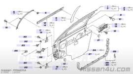 Screen-sealing, front left-hand Nissan Primera P11/ WP11 80861-9F500