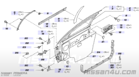 Voorste raamgeleider bijrijdersportier Nissan Primera P11/ WP11 80214-2F000