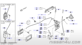 Deurgreep buitenzijde linksvoor Nissan 80607-01A10 B11/ D21/ WD21 Origineel