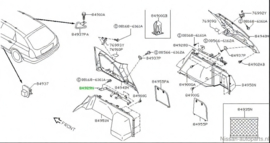 Bracket-luggage trim, front left-hand Nissan Primera P12 Wagon - version 84929-AV700 Used part.
