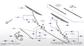 Ruitenwisserdraaipunt rechts Nissan Patrol Y61 28860-VB000