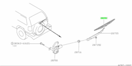 Blade rear window wiper Nissan Terrano2 R20 28790-0X800 New.
