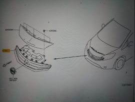 Grille Nissan Note E12 62310-3VU0A Original.