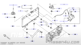 Mounting rubber-radiator, lower Nissan 21507-BM400 N16/ P12