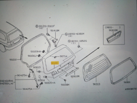 Achterklep Nissan Almera N15 90100-0N035 Gebruikt.