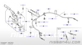 Remkabel rechtsachter Nissan Micra K11 36530-4F100