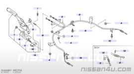 Device parking brake control Nissan Micra K11 36010-6F600