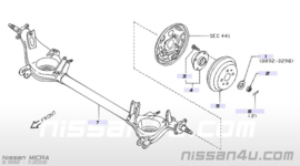 Achteraswielnaaf Nissan Micra K11 43200-4F116