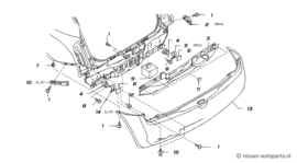 Achterbumper Nissan Micra K12 85022-AX640 Gebruikt. Lichte schade.