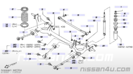 Schokdemper achteras Nissan Micra K11 56210-5F625 Gebruikt.