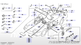 Kabelboom voorportier rechts Nissan 300ZX Z31 24124-11P11 Gebruikt.