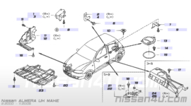 Montagesteun achteras links Nissan Almera N16 75781-4M420