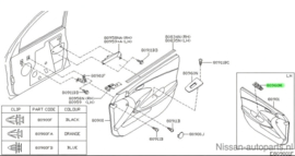Raambedieningspaneel bestuurderszijde Nissan Primera P12 80960-BA100 (80960-BA000) Gebruikt.