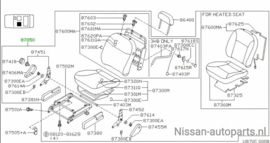 Bestuurdersstoel Nissan Micra K11 87050-5F510 Gebruikt. Lichte schade.