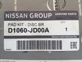 Remblokset vooras Nissan D1060-JD00A J10/ T31 (41060-JD00A) Origineel.